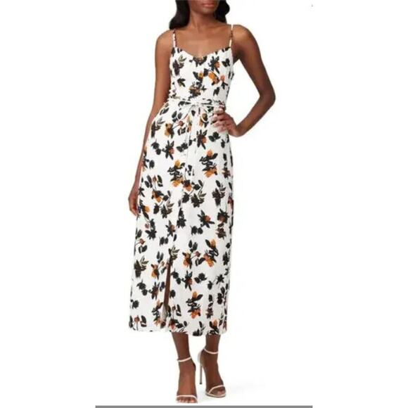 Derek Lam Camisole Dress Size 6 Floral Button Front V-Neck Slit Front Tie - Picture 1 of 10